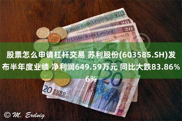 股票怎么申请杠杆交易 苏利股份(603585.SH)发布半年度业绩 净利润649.59万元 同比大跌83.86%