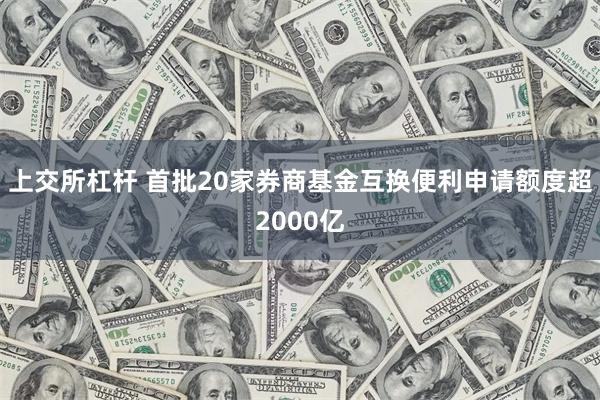 上交所杠杆 首批20家券商基金互换便利申请额度超2000亿