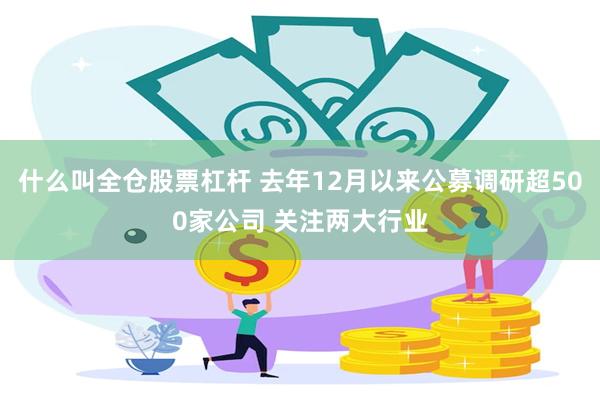 什么叫全仓股票杠杆 去年12月以来公募调研超500家公司 关注两大行业